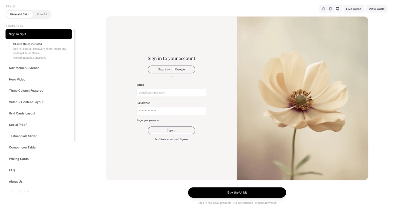 My UI kit with the templates I kept reusing across SaaS products