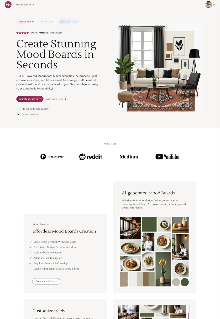 MoodBoardAI — AI interior design